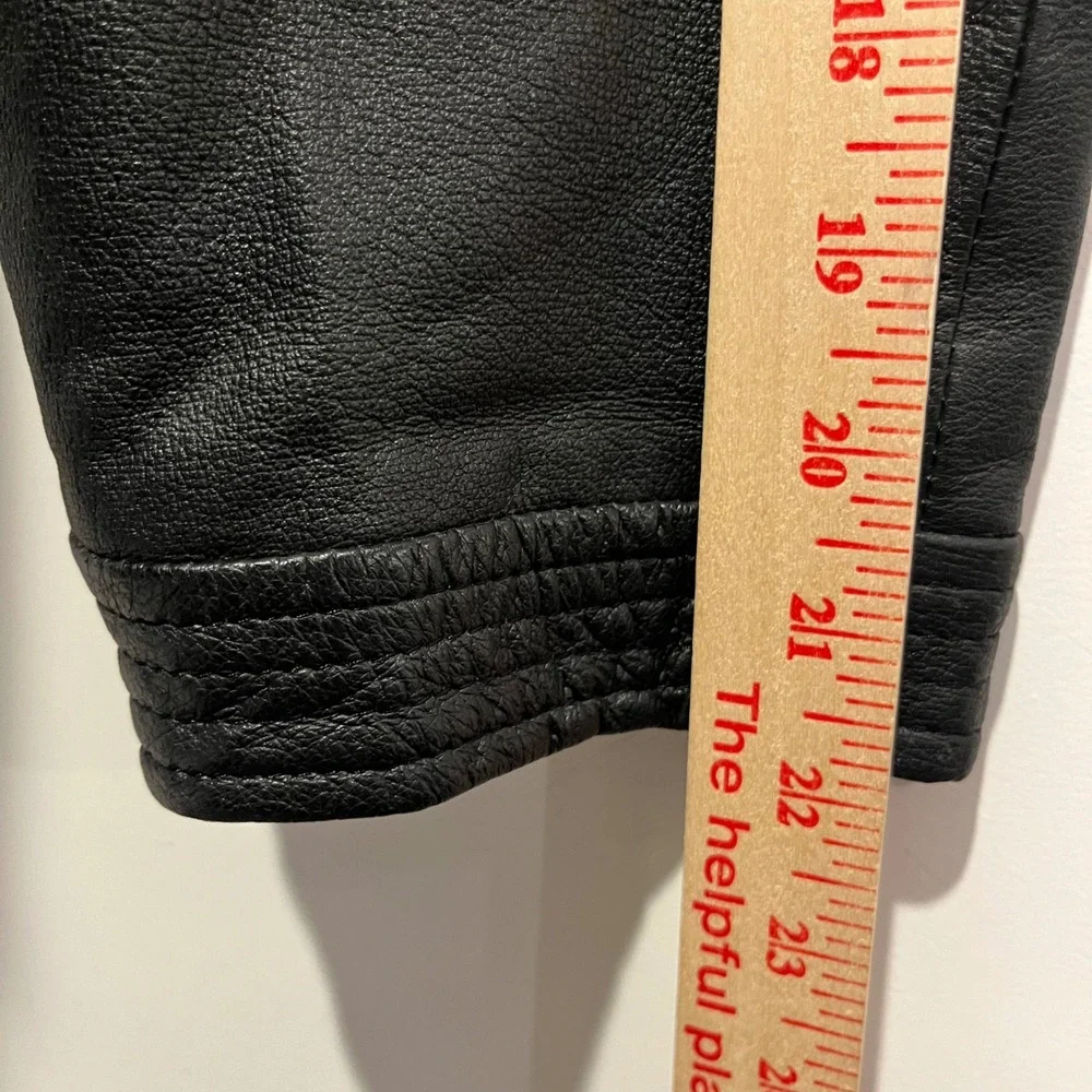 Wilsons The Leather Experts Mens Black Leather Quilted Lining Parka Jacket M